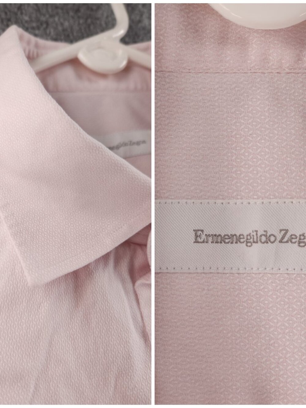 Ermenegildo Zegna Turkey Geometric 17.75 Cotton Pink Luxury Shirt Button Up Men - Picture 10 of 16